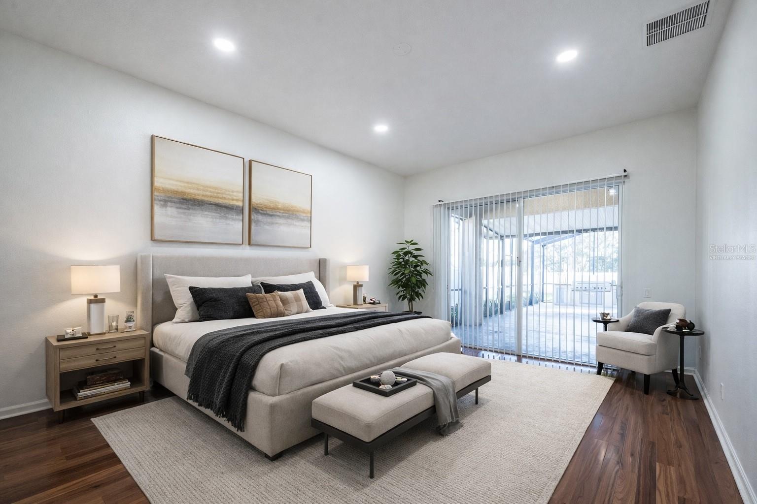 Virtually Staged Master Bedroom