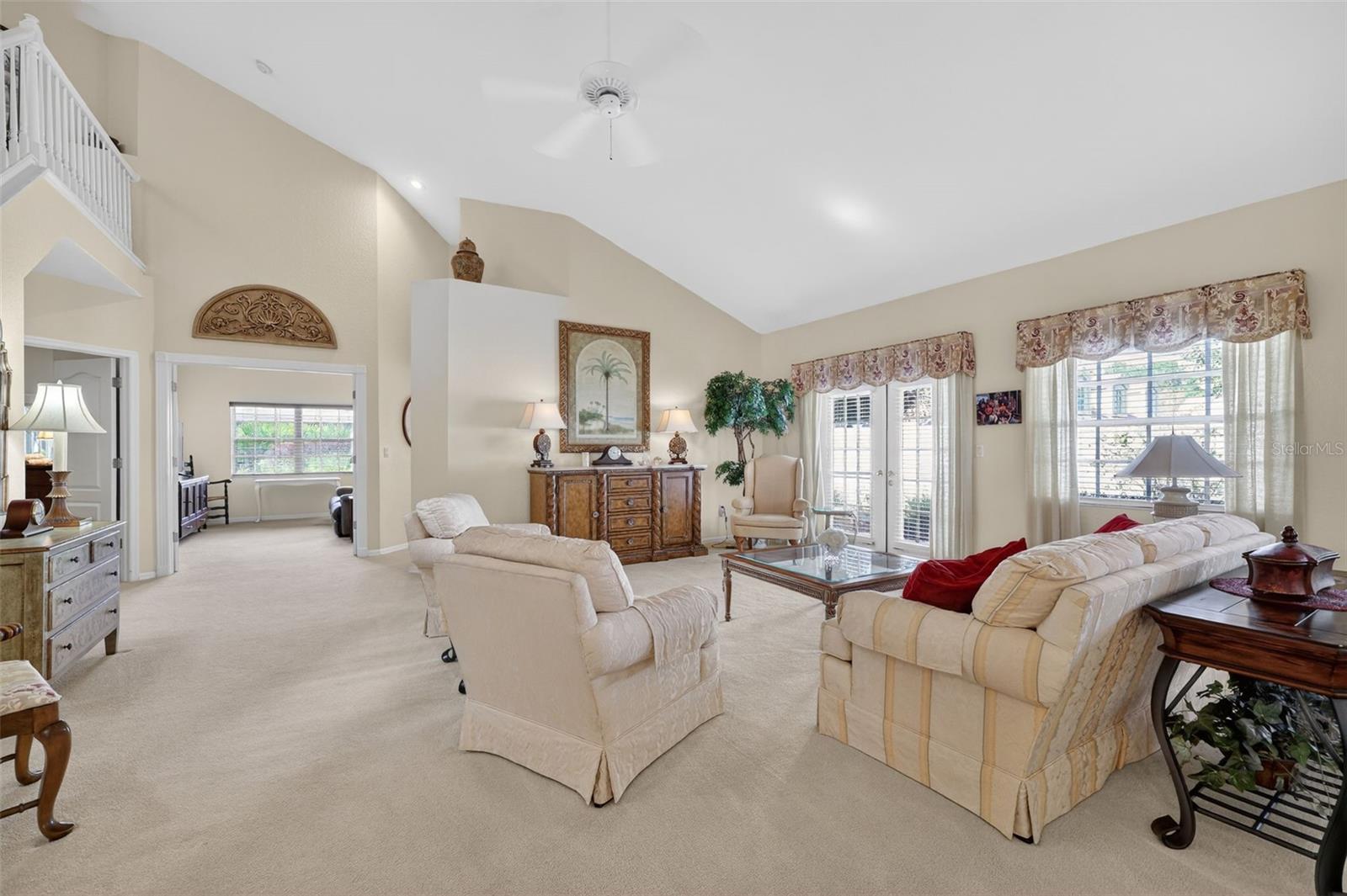 Living Room/French Double Doors to side patio