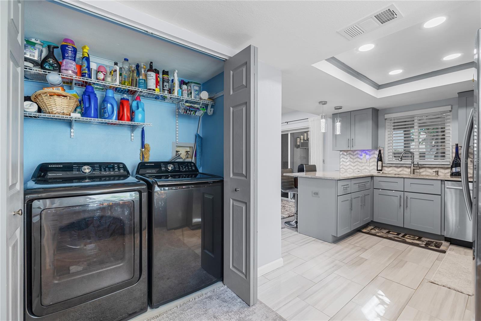 The laundry is conveniently located inside