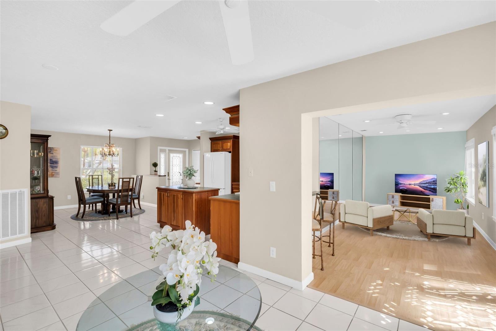 Open to the family room~