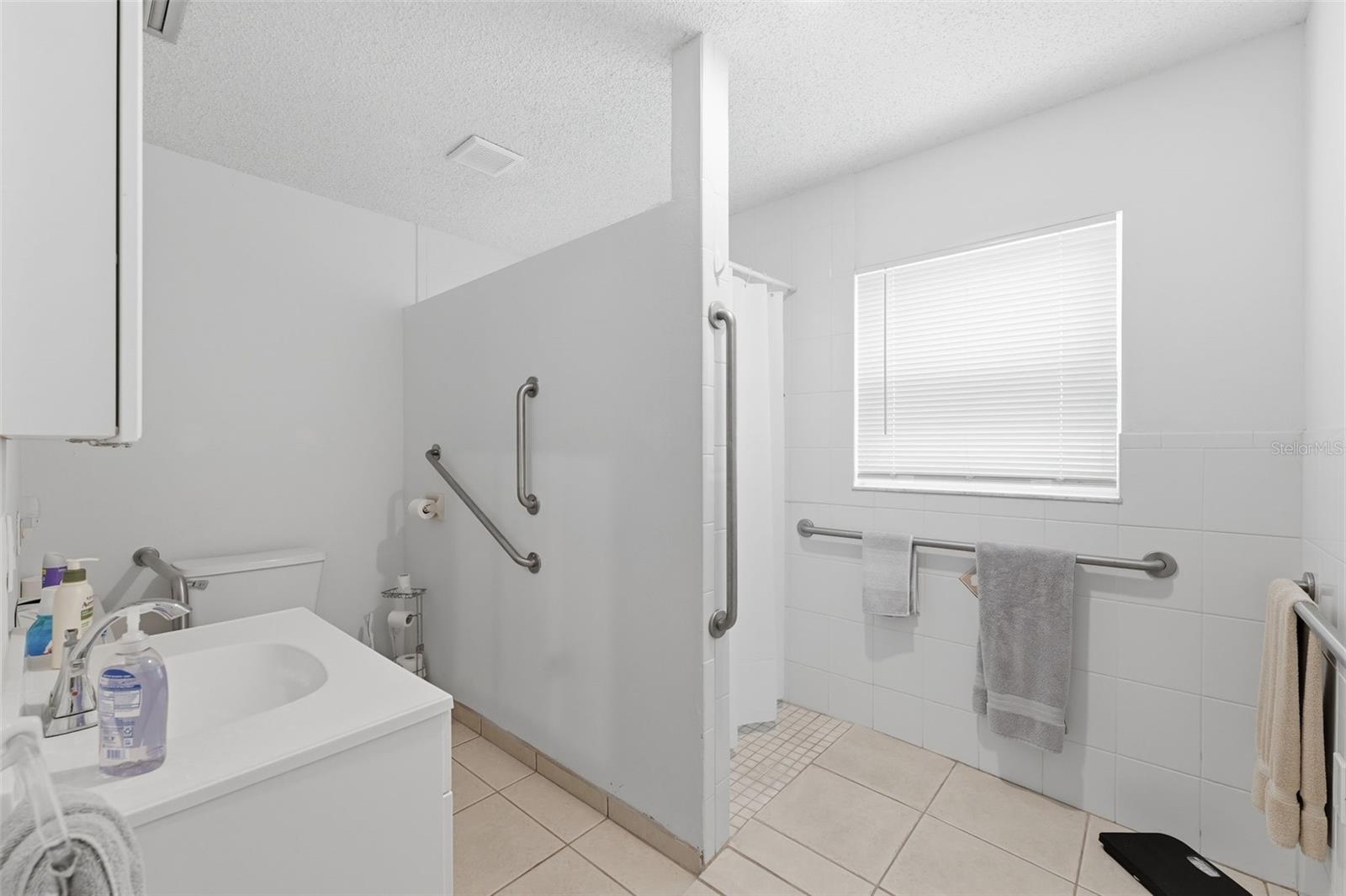 Wheelchair accessible guest bathroom
