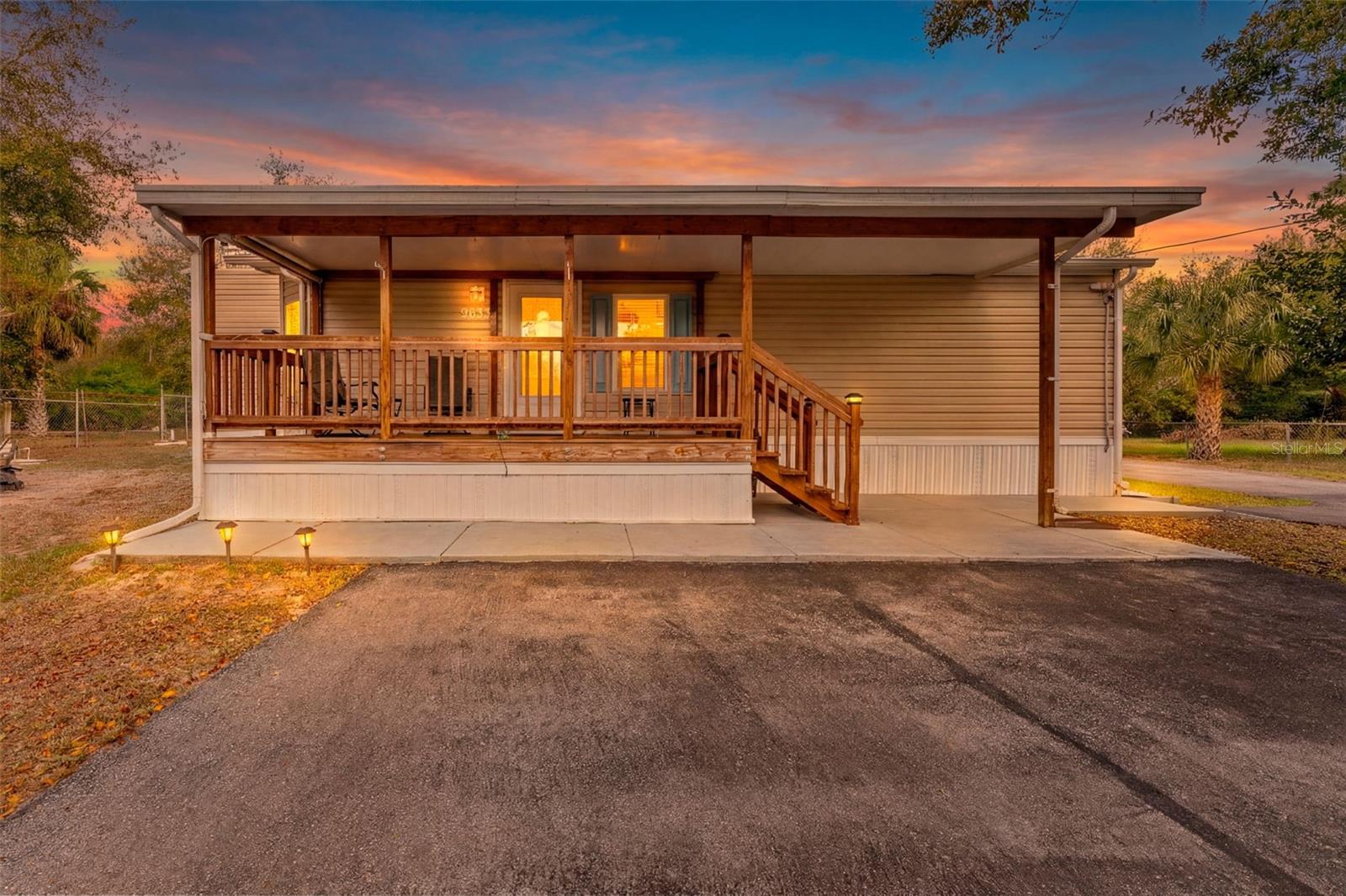 Front of Property at Sunset