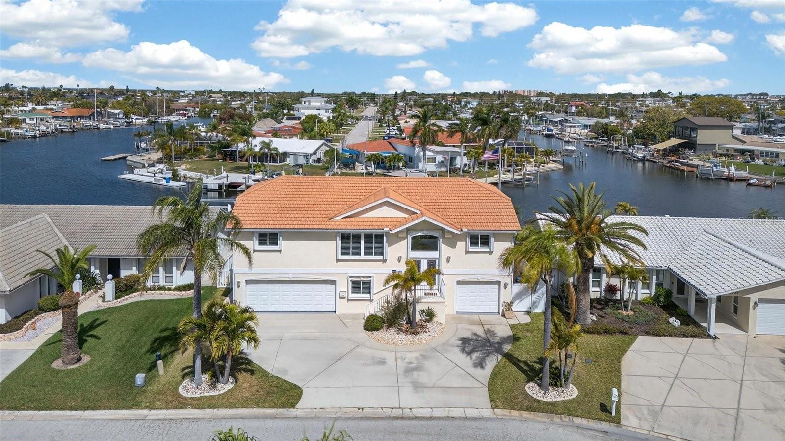Front of home with South Channel views of Gulf Harbors-looking North.