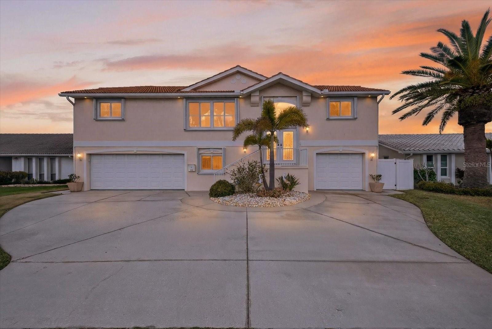 Twilight front view of home