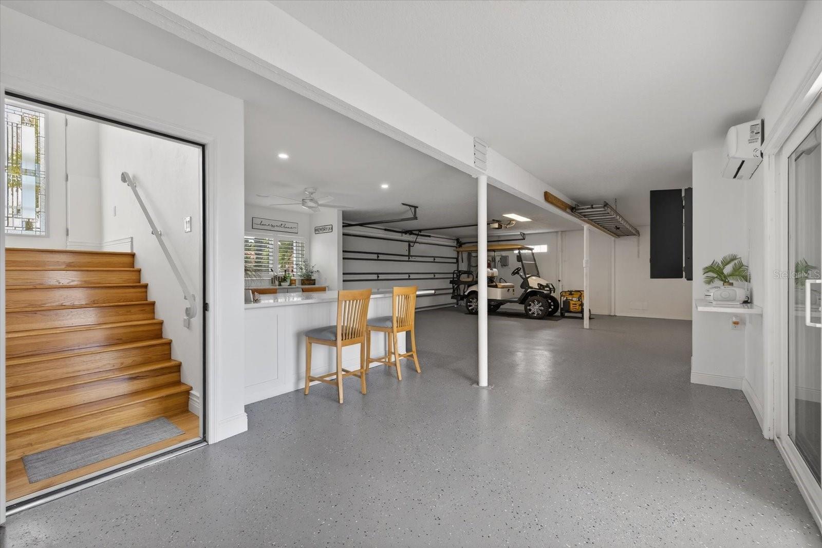 3 car garage downstairs & entertainment area