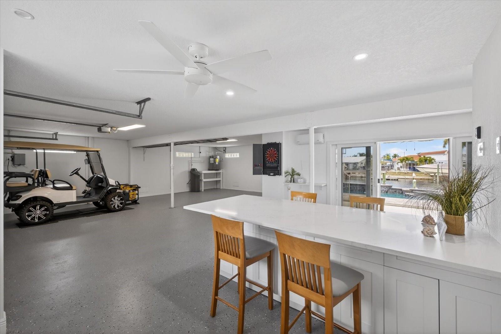 3 car garage downstairs & entertainment area