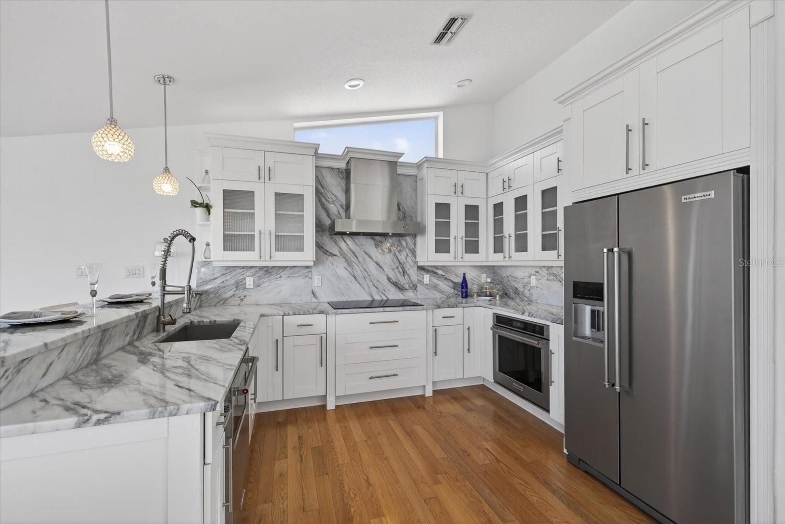 Spacious gourmet kitchen with abundant storage