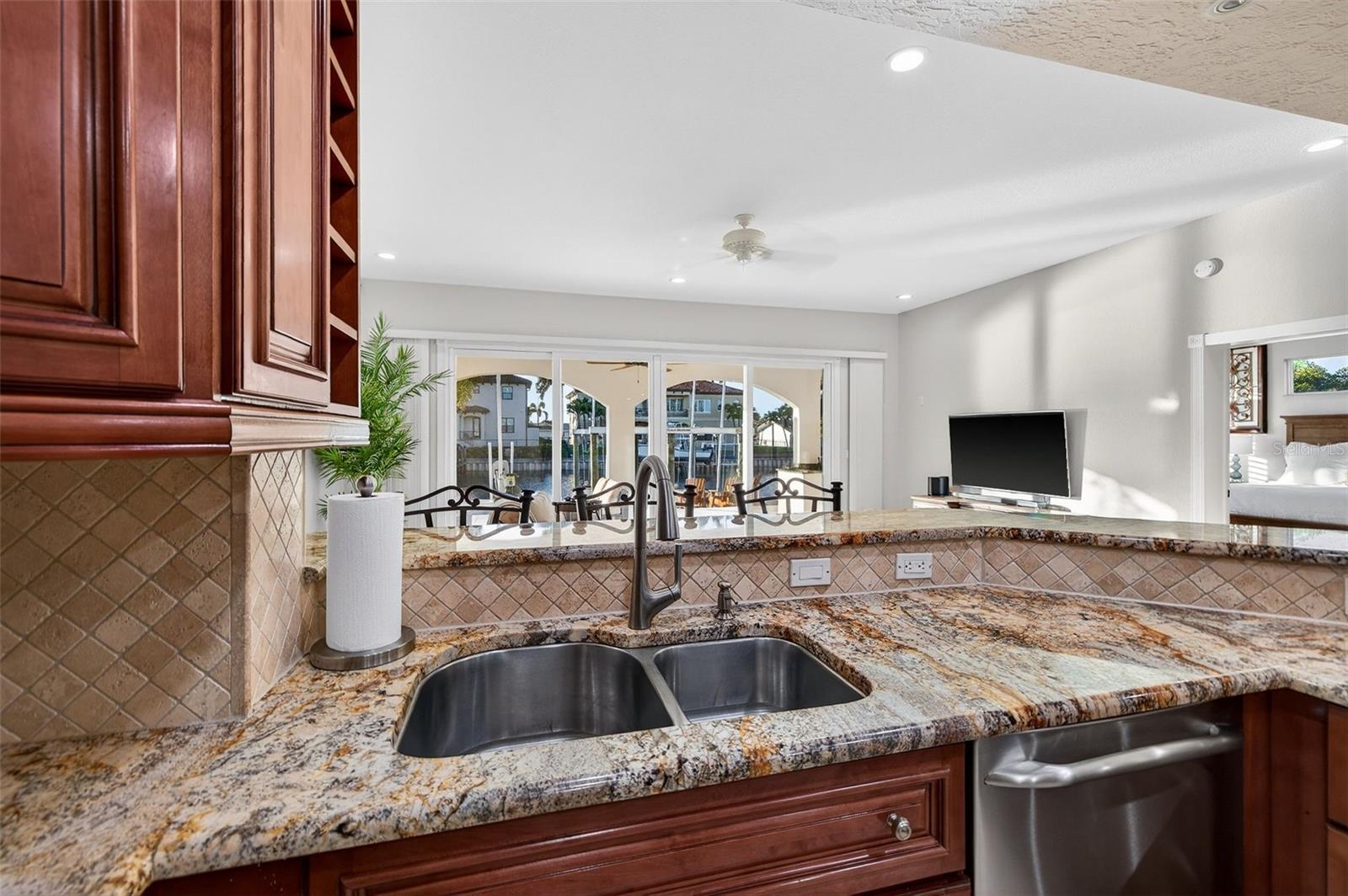 Water facing view from kitchen.