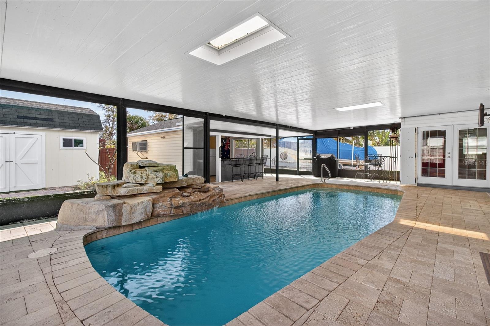 Heated pool and Waterfall