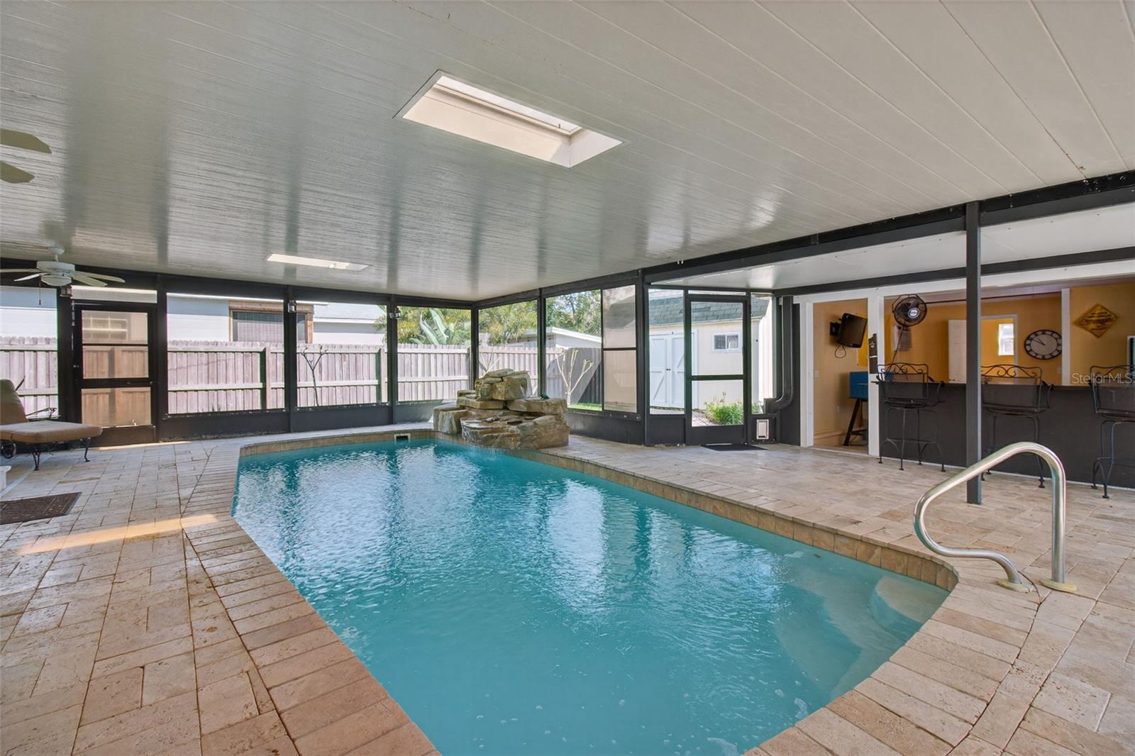 Heated pool and Waterfall