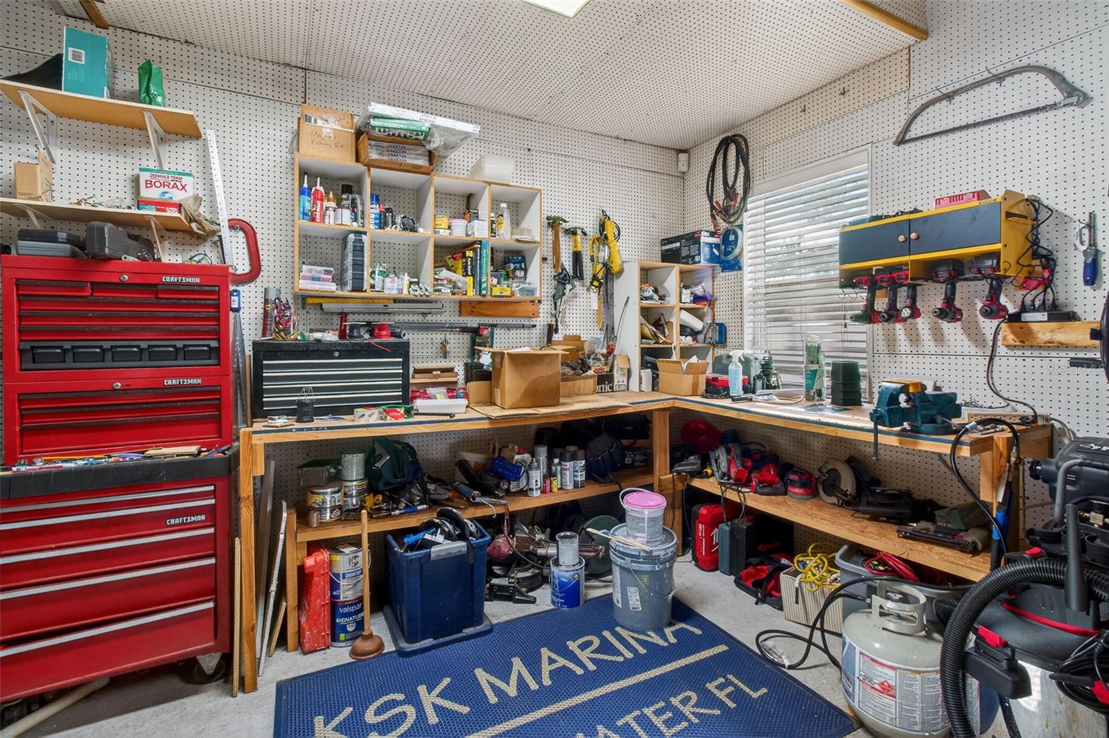 Work bench in garage
