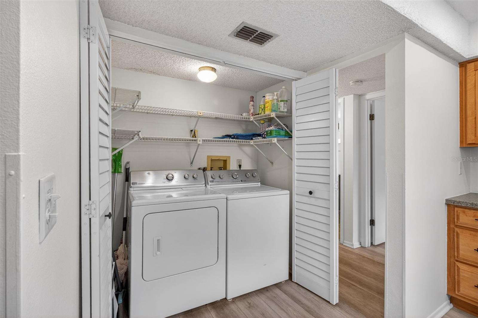 Washer and Dryer in the kitchen.
