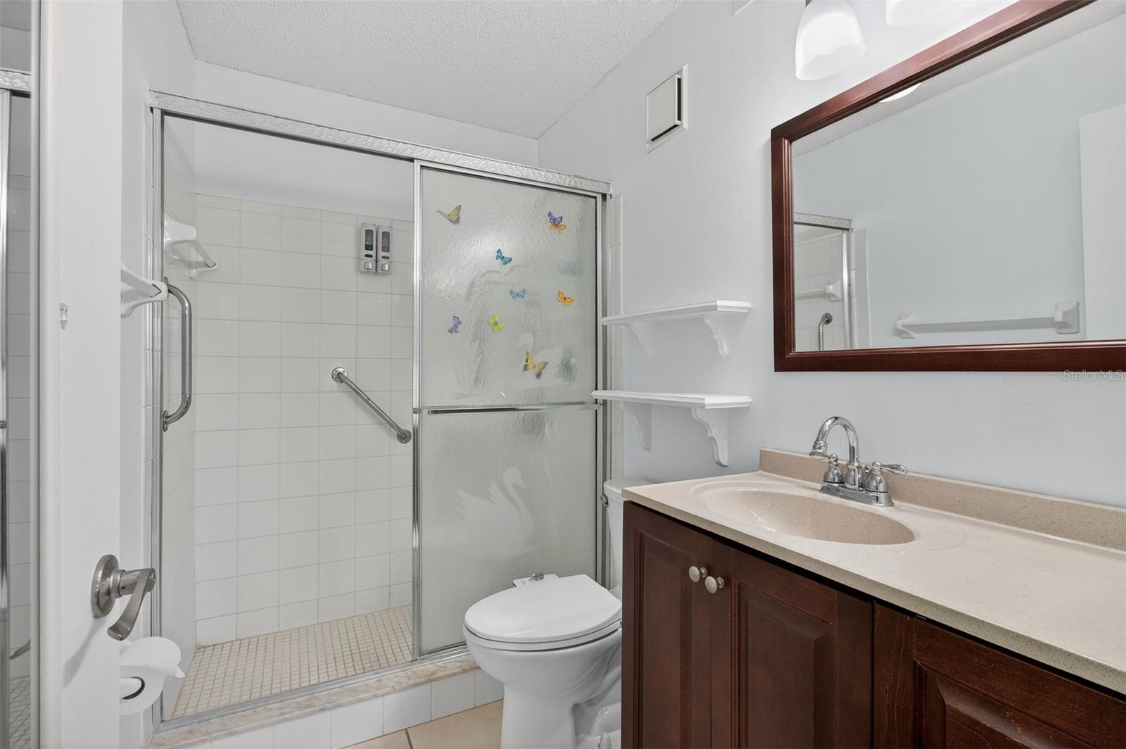 Ensuite bathroom with walk in shower.