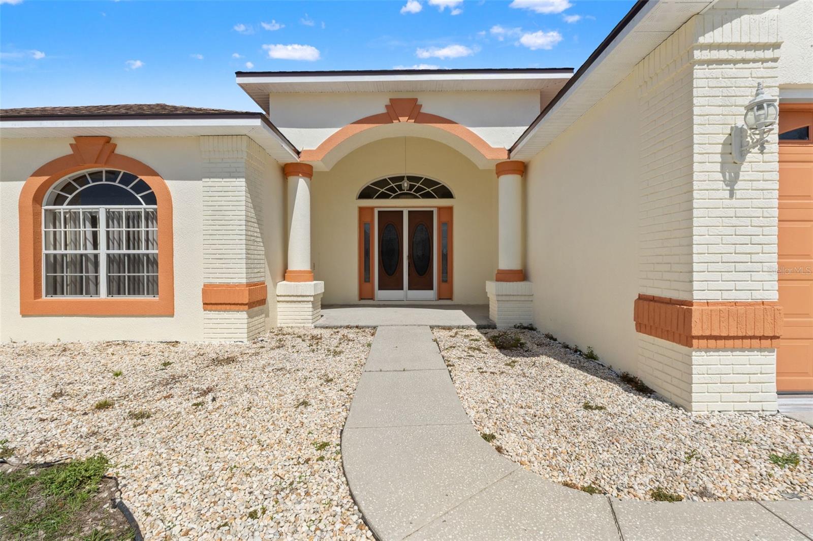 grand front entry with double doors