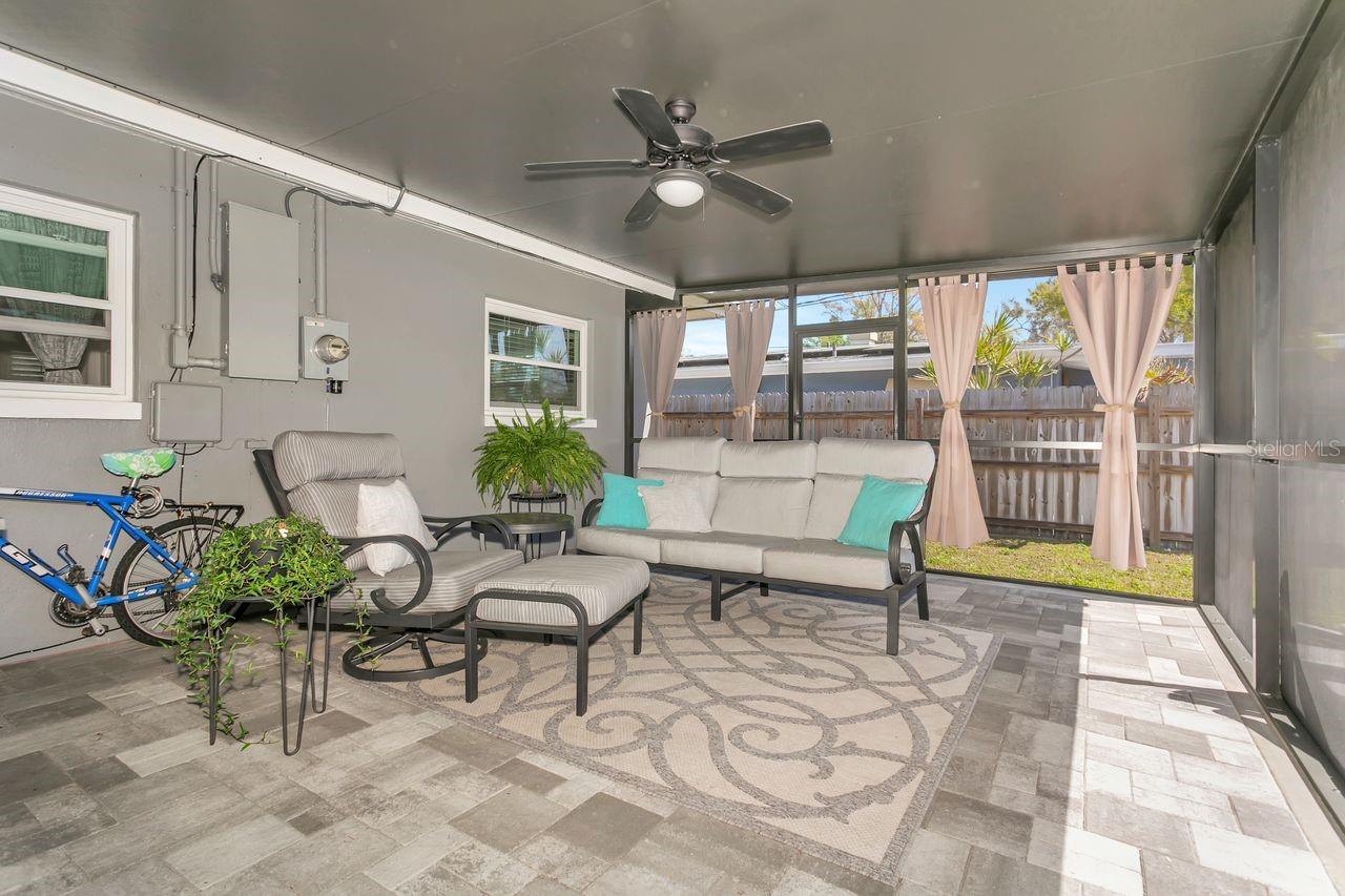 Newer spacious lanai adds comfortable outdoor area to relax and entertain