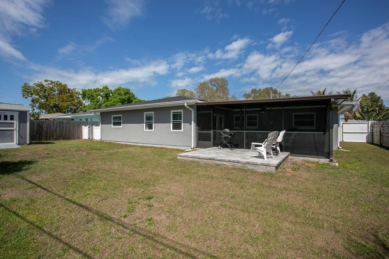 Spacious fenced backyard