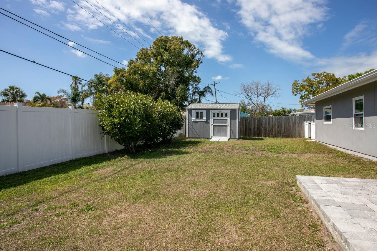 Spacious fenced backyard