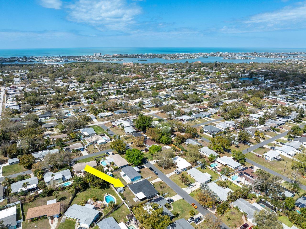 Just over 1.5 miles to the beach