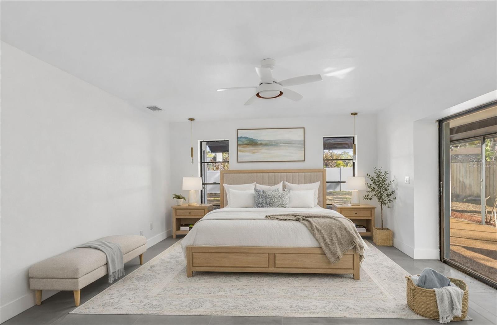 Primary bedroom virtually staged