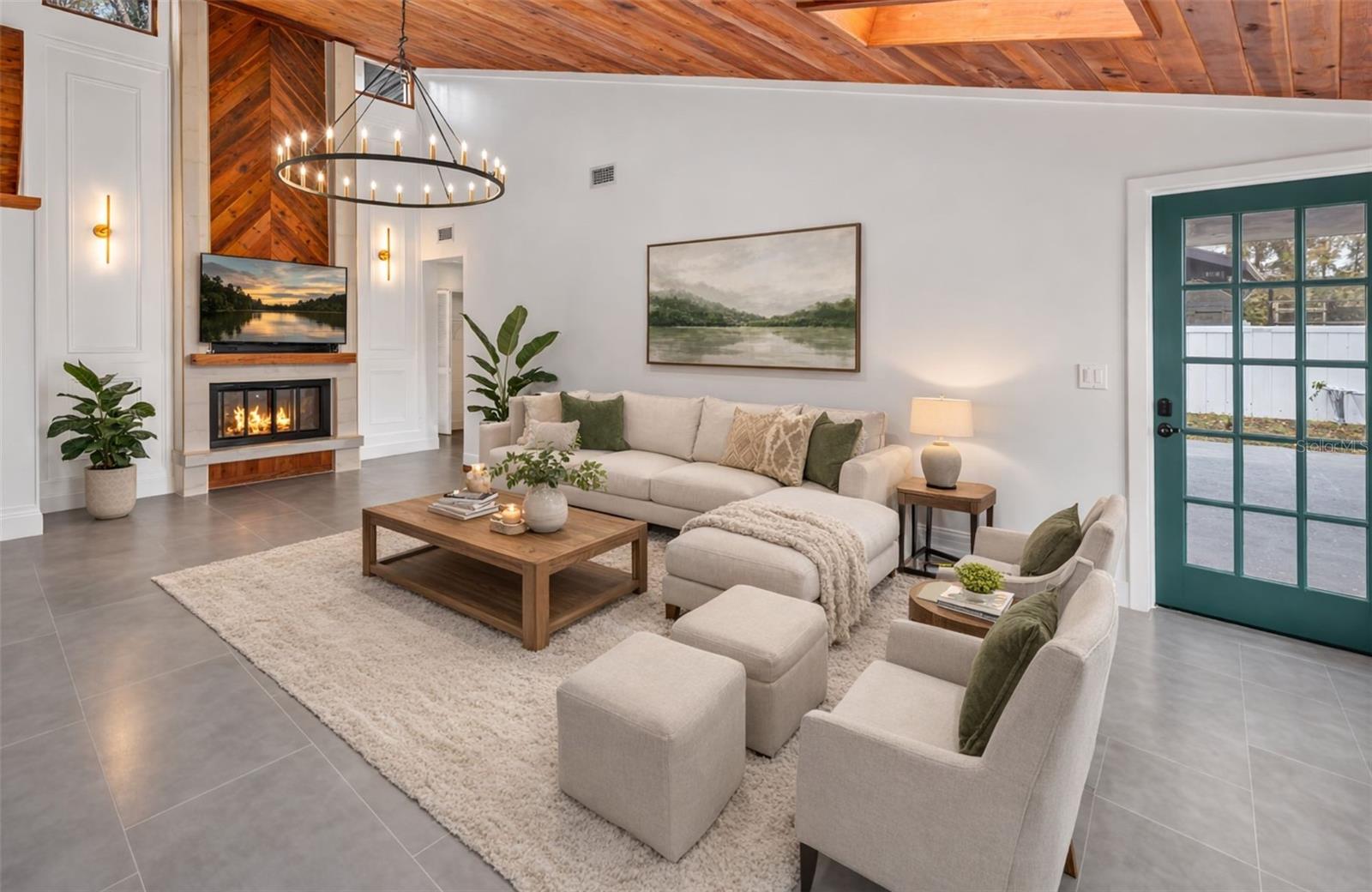 Family room Virtually statged