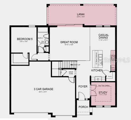 Additional Highlights Include: Gourmet kitchen, study in place of formal dining, extended covered lanai, pocket sliding door at great room, upstairs shower in place of tub at bath 4, tray ceiling package, GE refrigerator, washer and dryer.