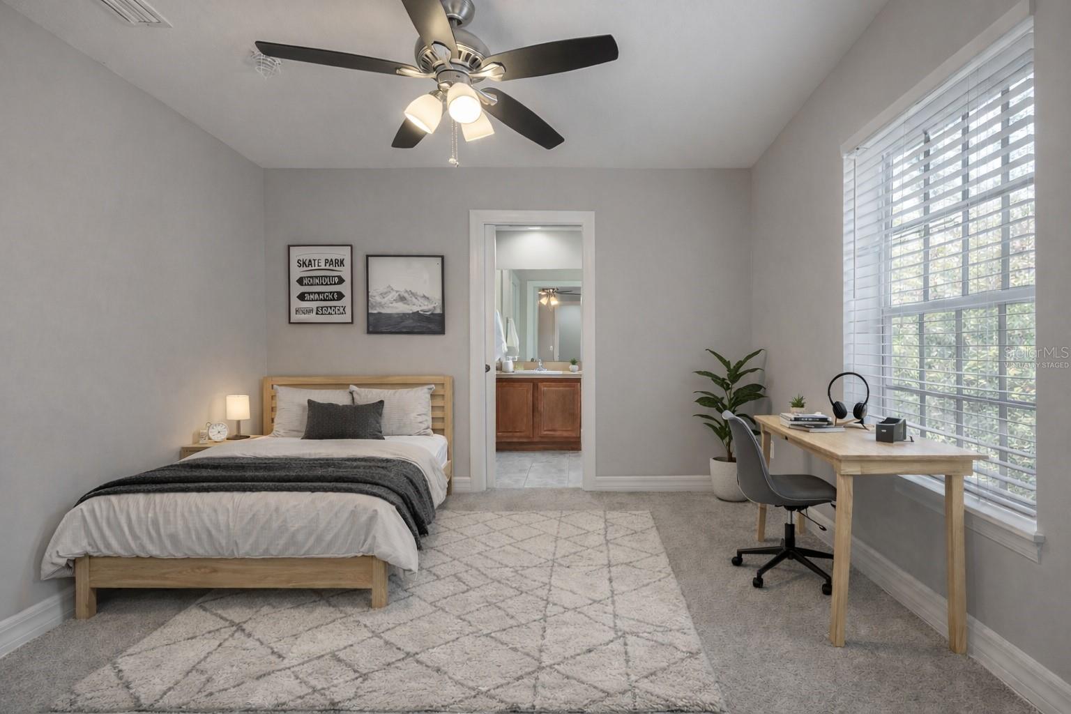 Virtually staged 2nd bedroom