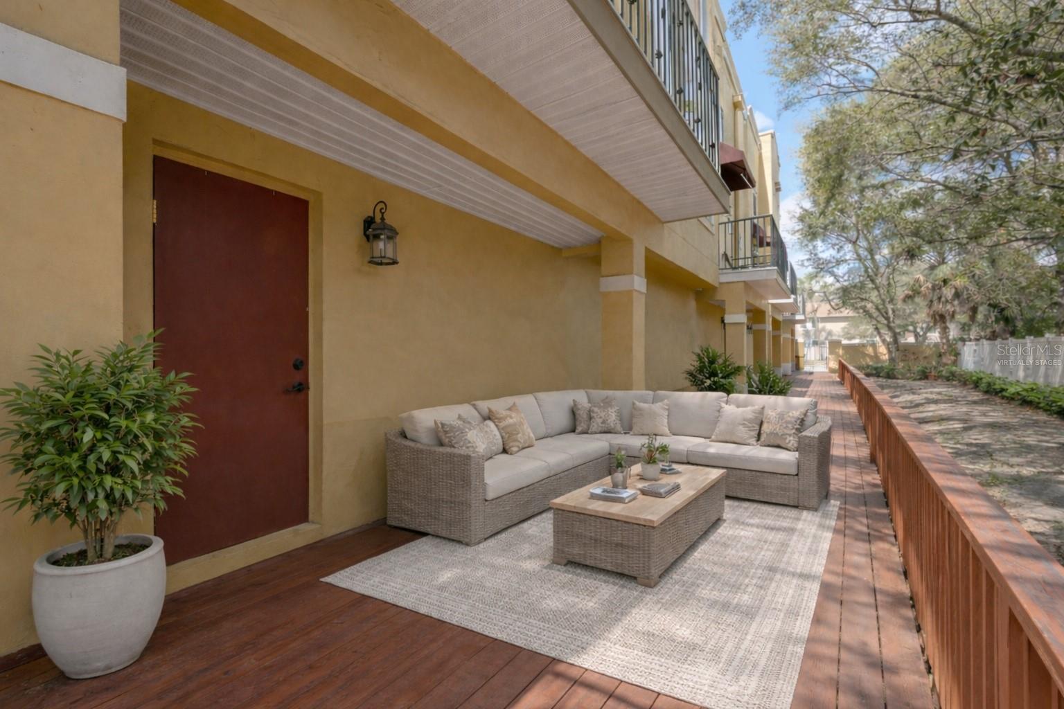 Virtually staged back porch