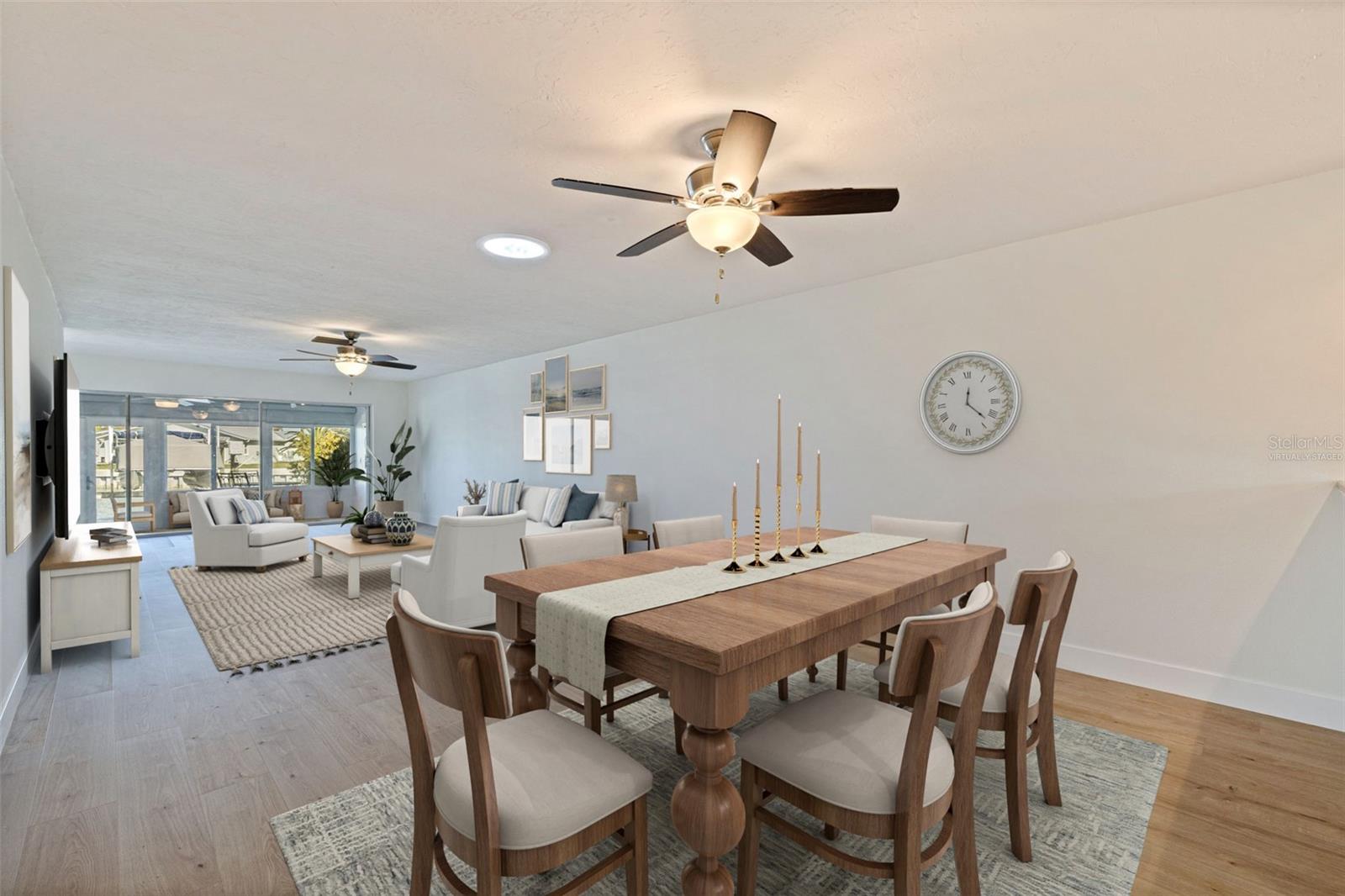 Virtually Staged - Living Room Dining Room Combo