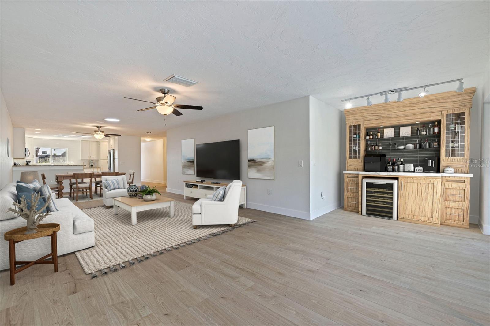 Virtually Staged - Living Room and Bar Area