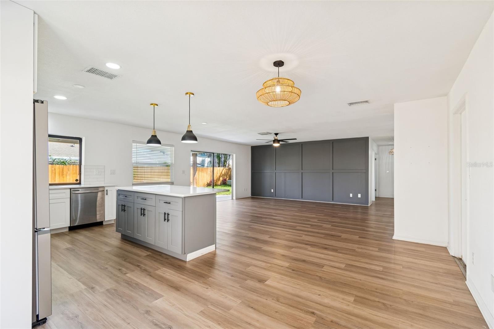 Talk about an open Concept from Dining to the Living Room