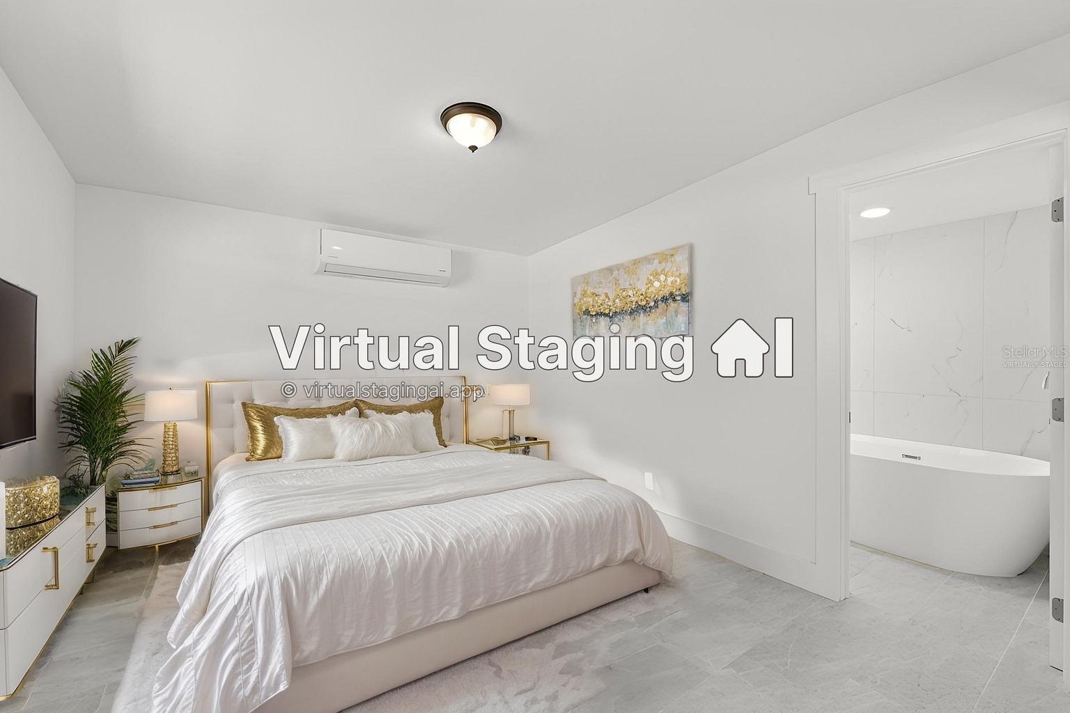 Virtually Staged Master Bedroom
