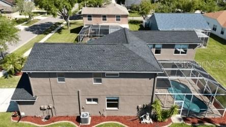 Aerial view of the Brand new roof