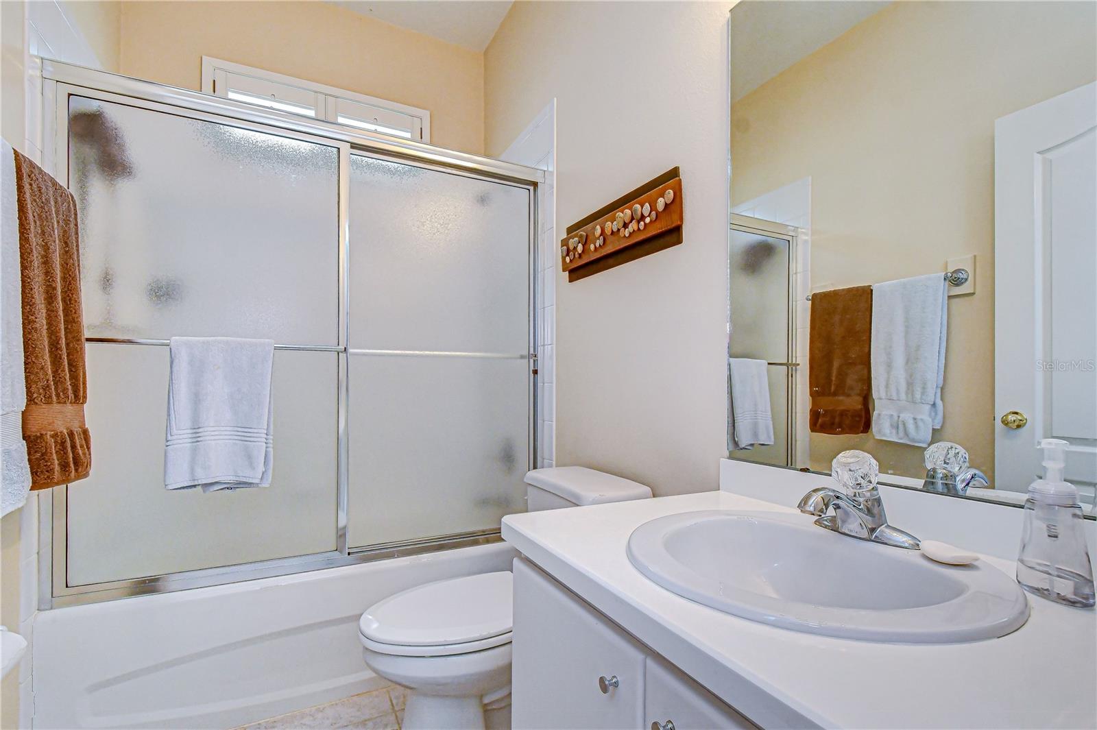 Separate shower and bathtub