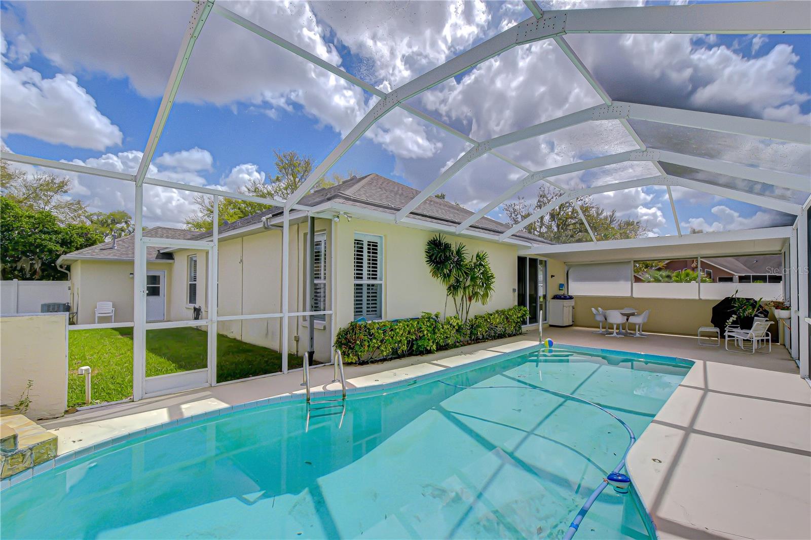 Solar-heated swimming pool