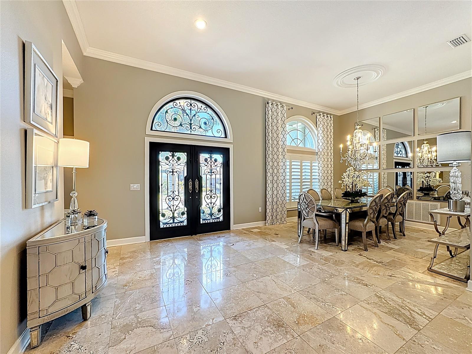 12' ceilings in foyer, dining and sitting room