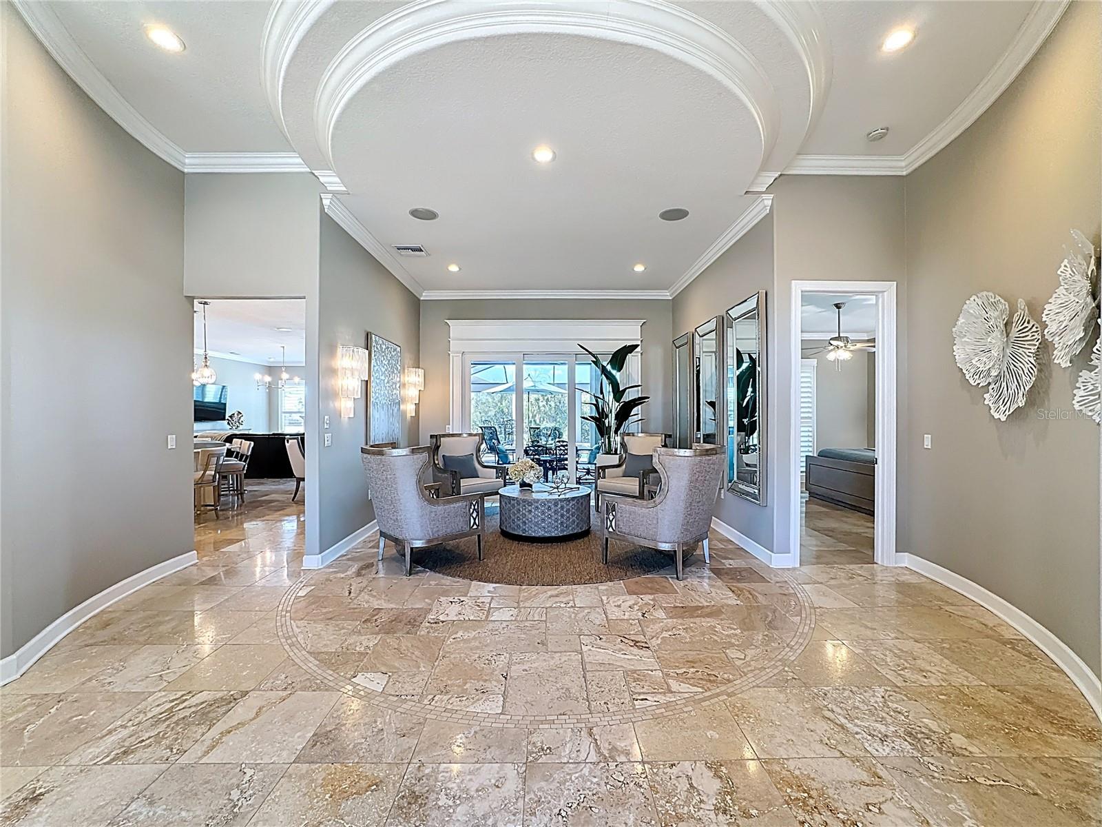 GORGEOUS custom round ceiling and tile inlay