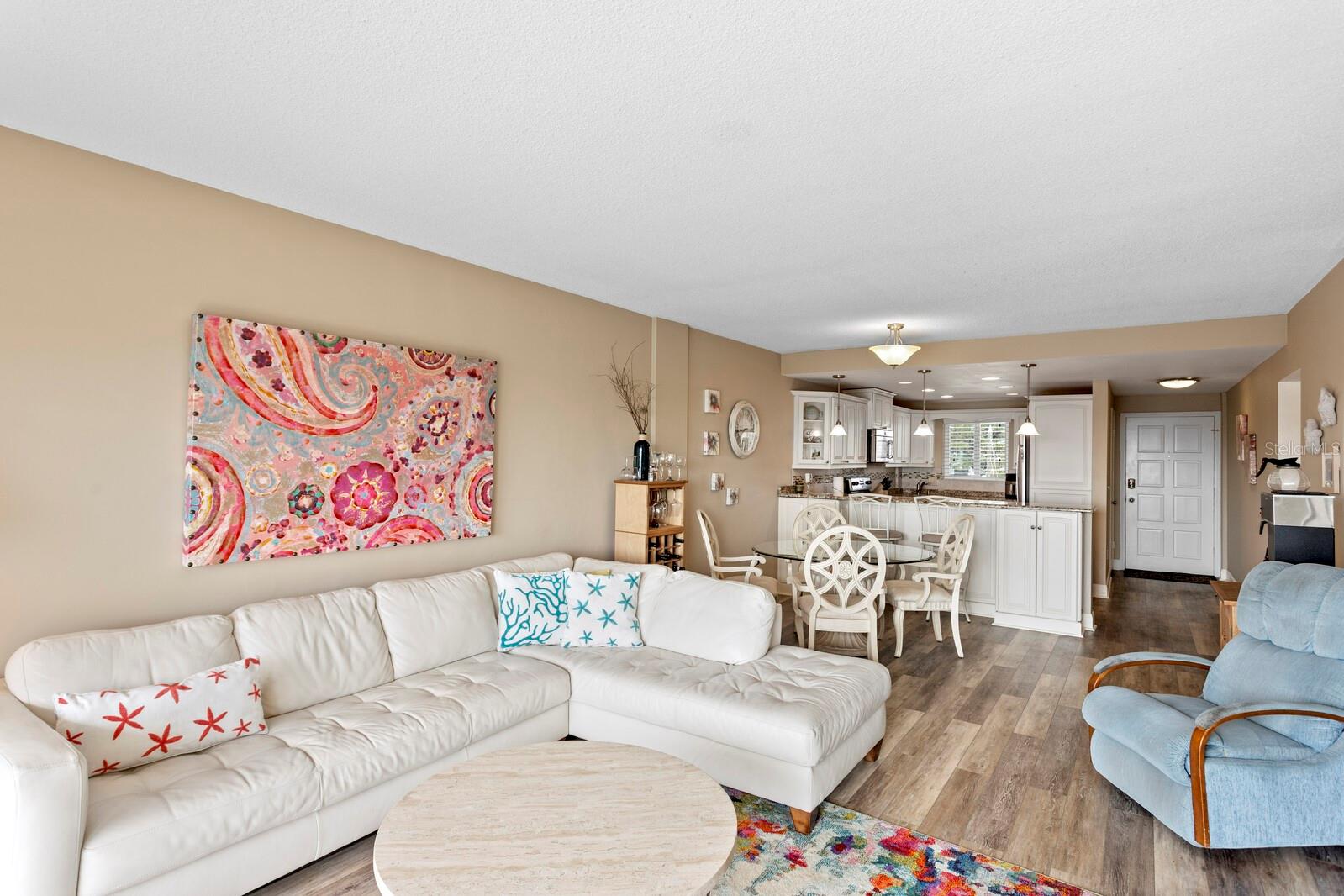 Living are looking in from patio