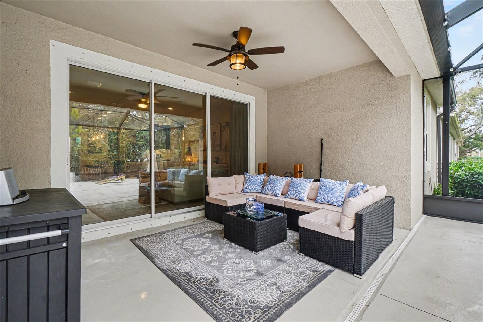 Covered porch for enjoying the outdoors even in the rain.