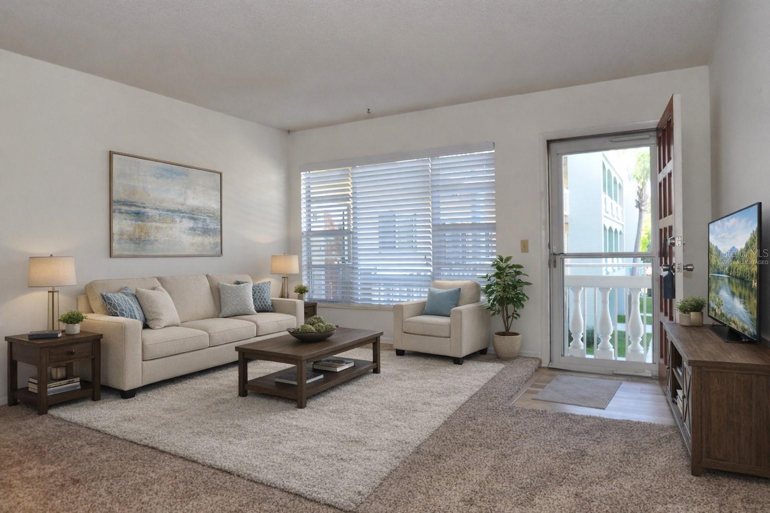 Virtually staged living room