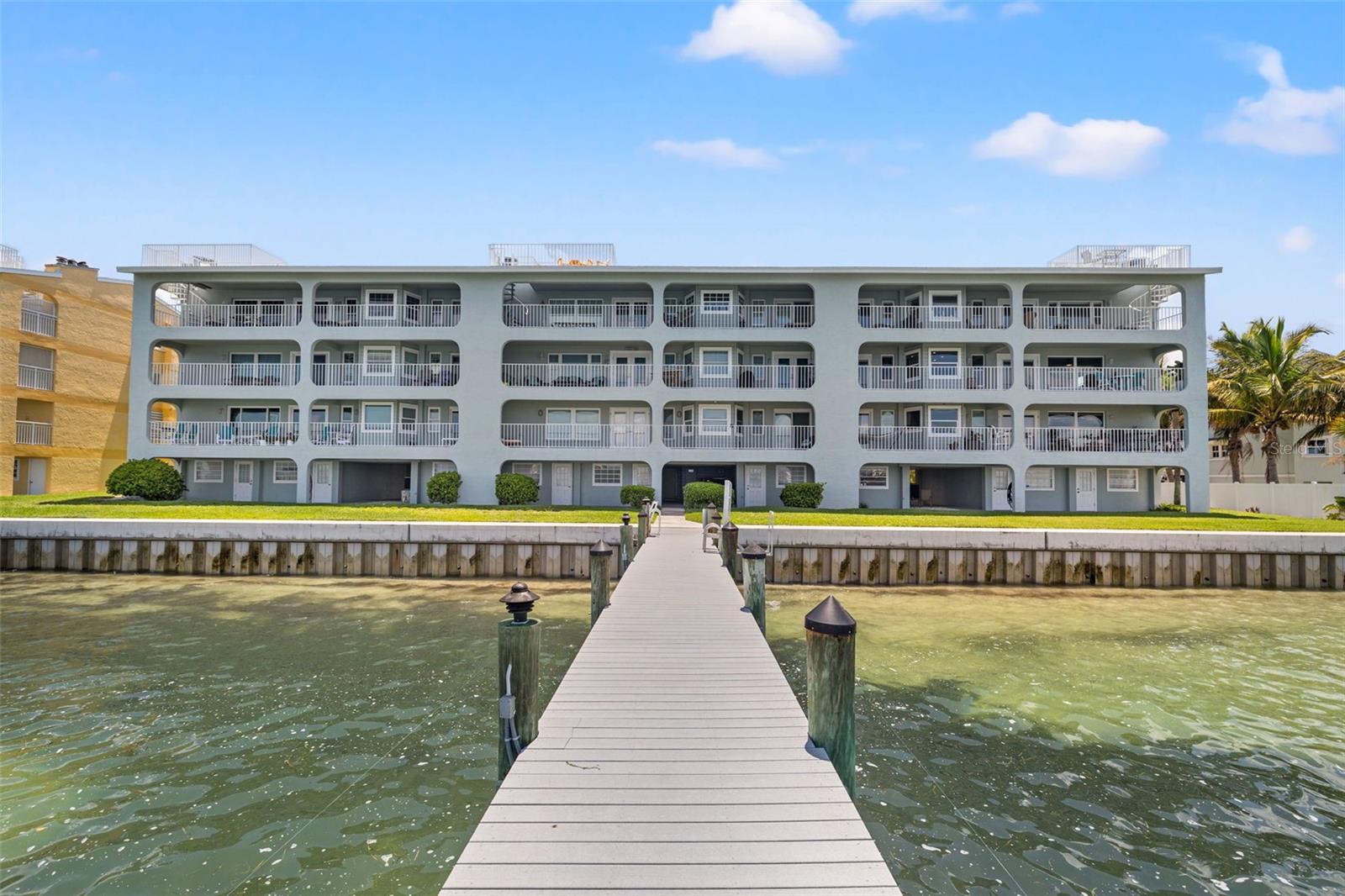 View of the building from the water