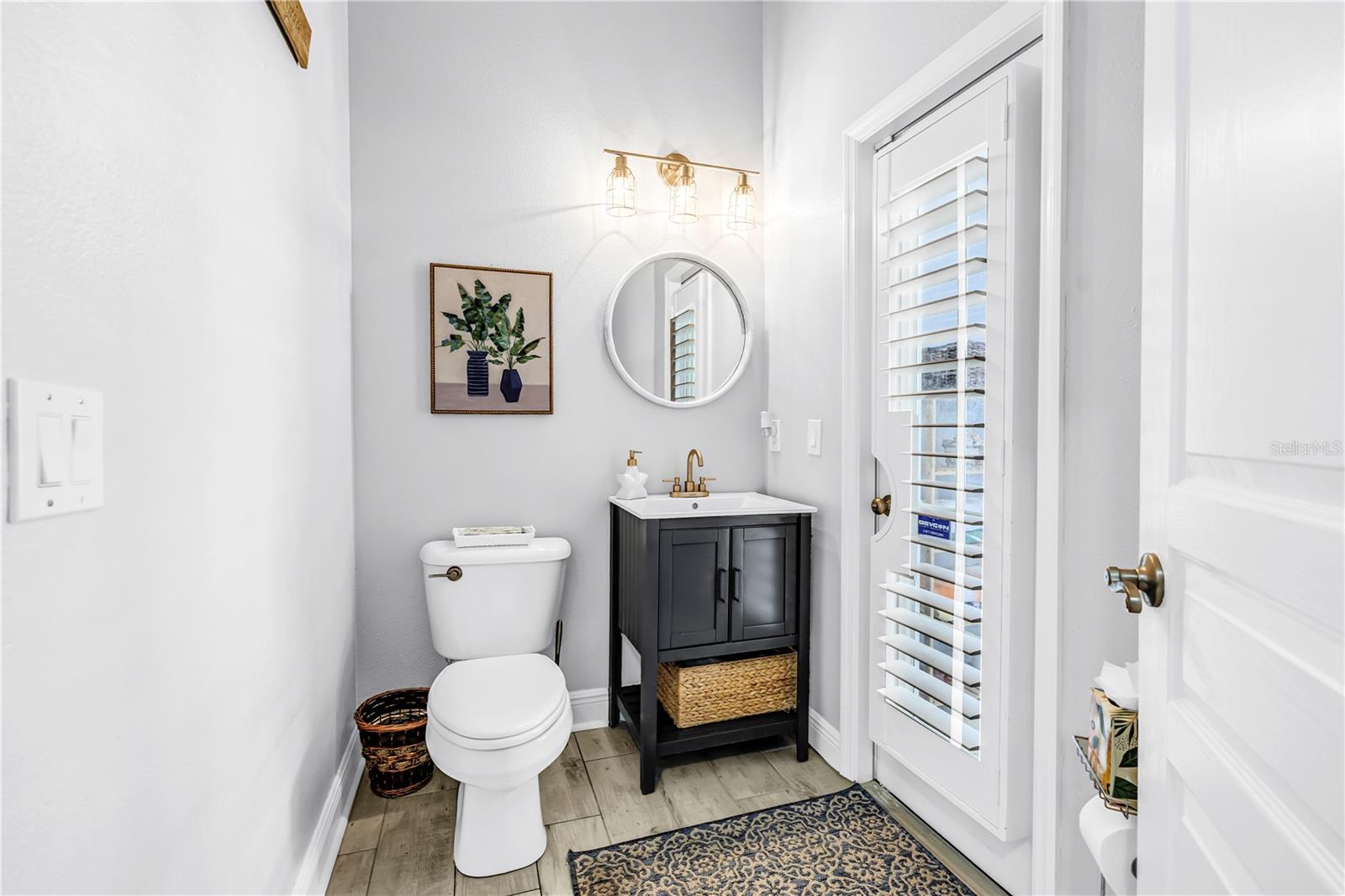 Half Bathroom off the Lanai for Easy Access