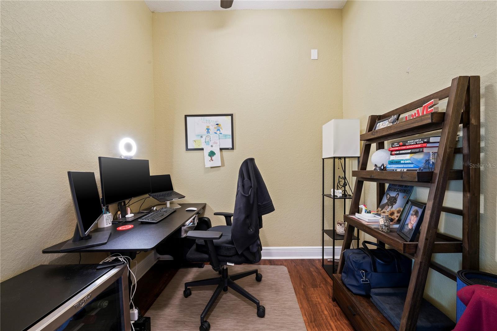 primary bedroom closet used as office