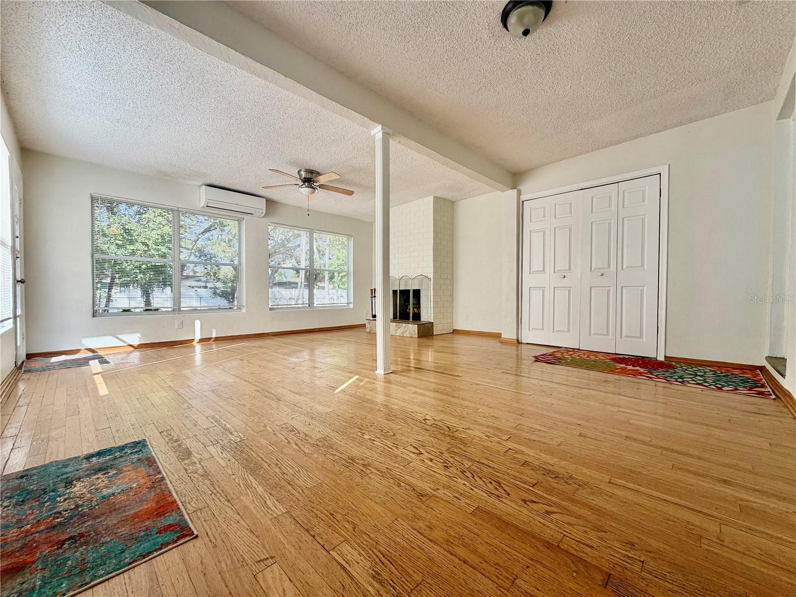 Living room with fireplace