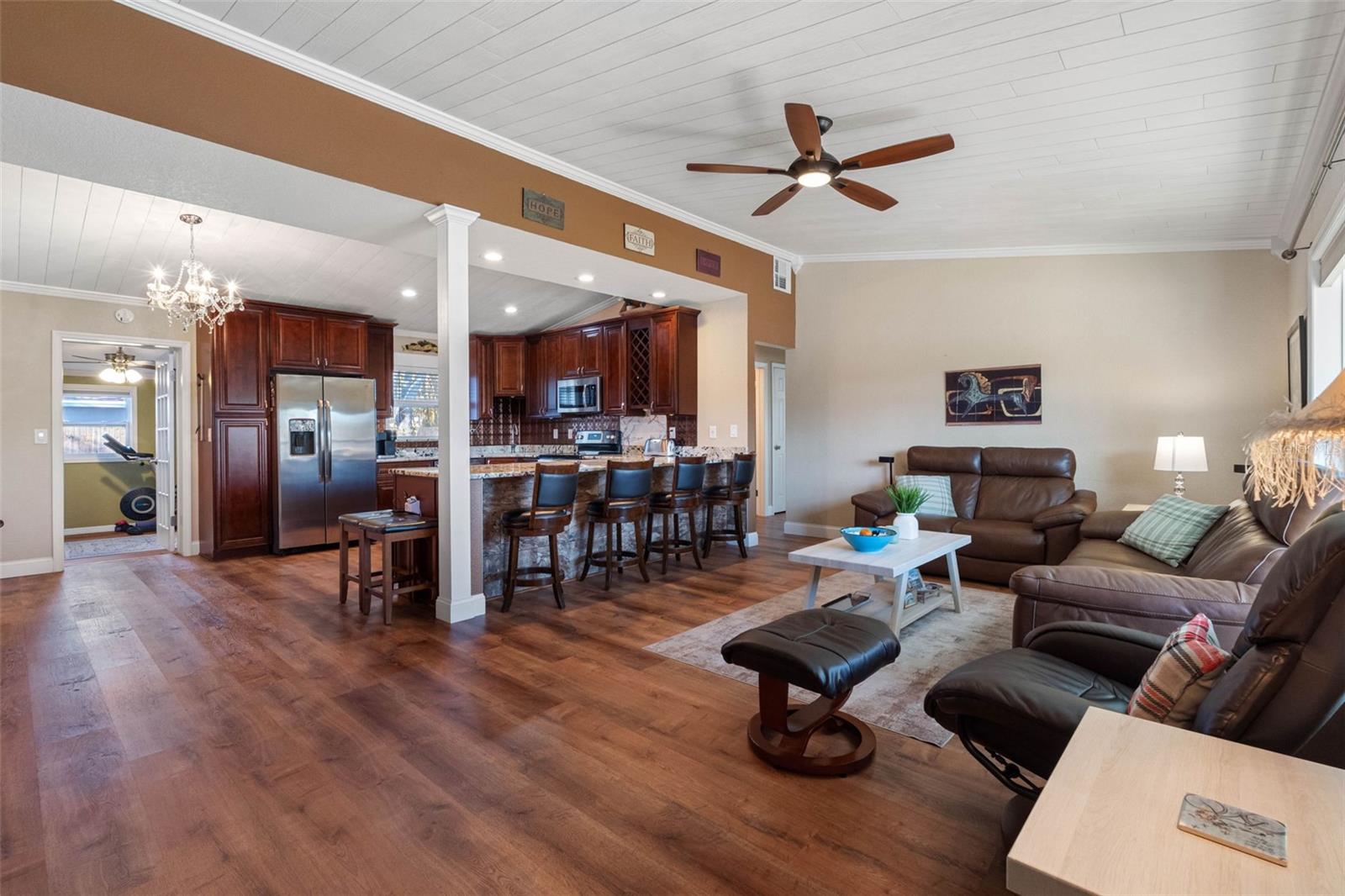 ... Photo Taken from Front Door.. Nice Open Floorplan - Vaulted Ceilings - All Work in the Home was completed 3 to 4 Years Ago. New Roof -New Windows - Kitchen - Floors -Doors - Bathrooms - Laundry Room - All Done.