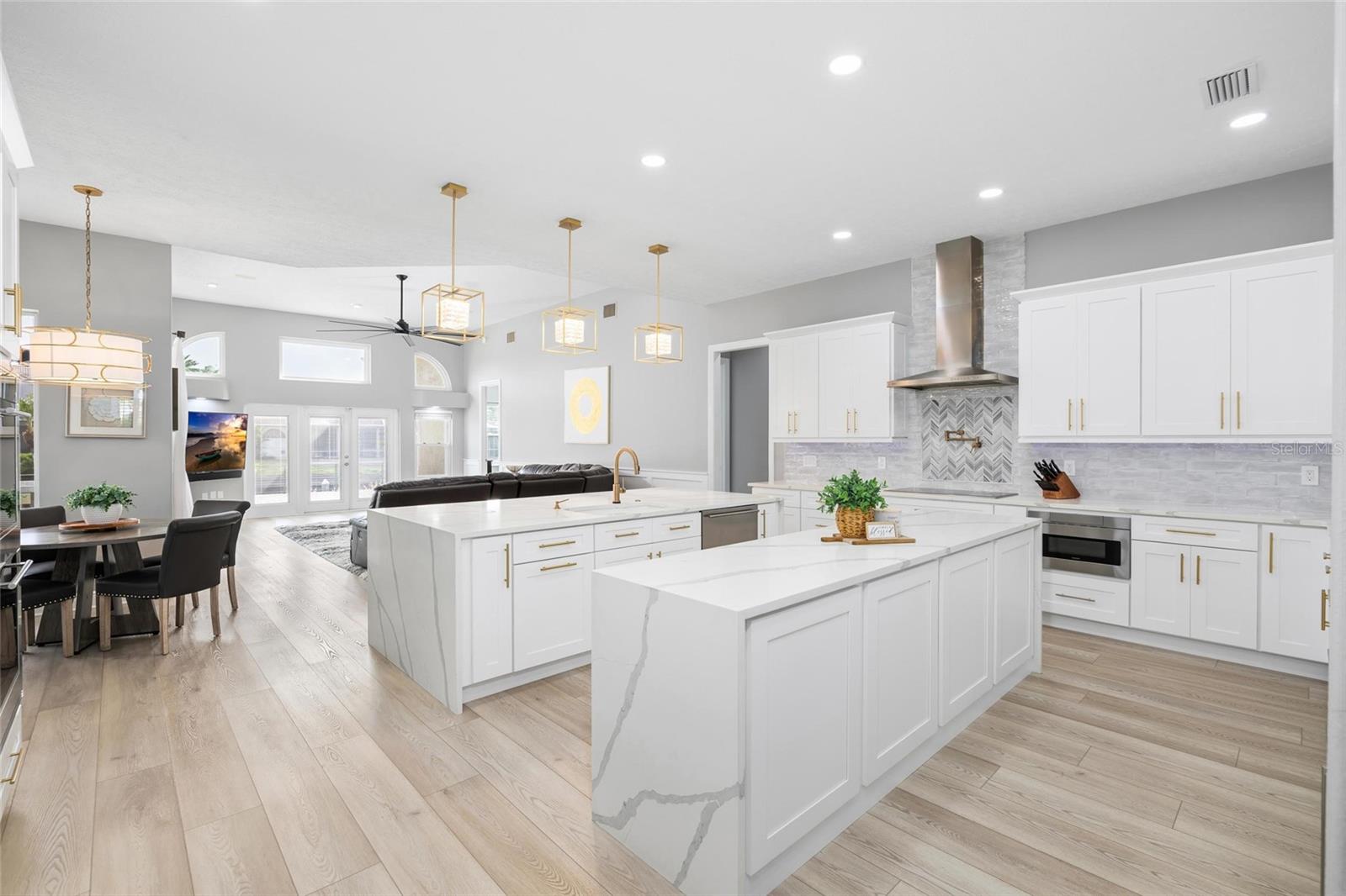 Completely Updated Gourmet Kitchen with Double Islands