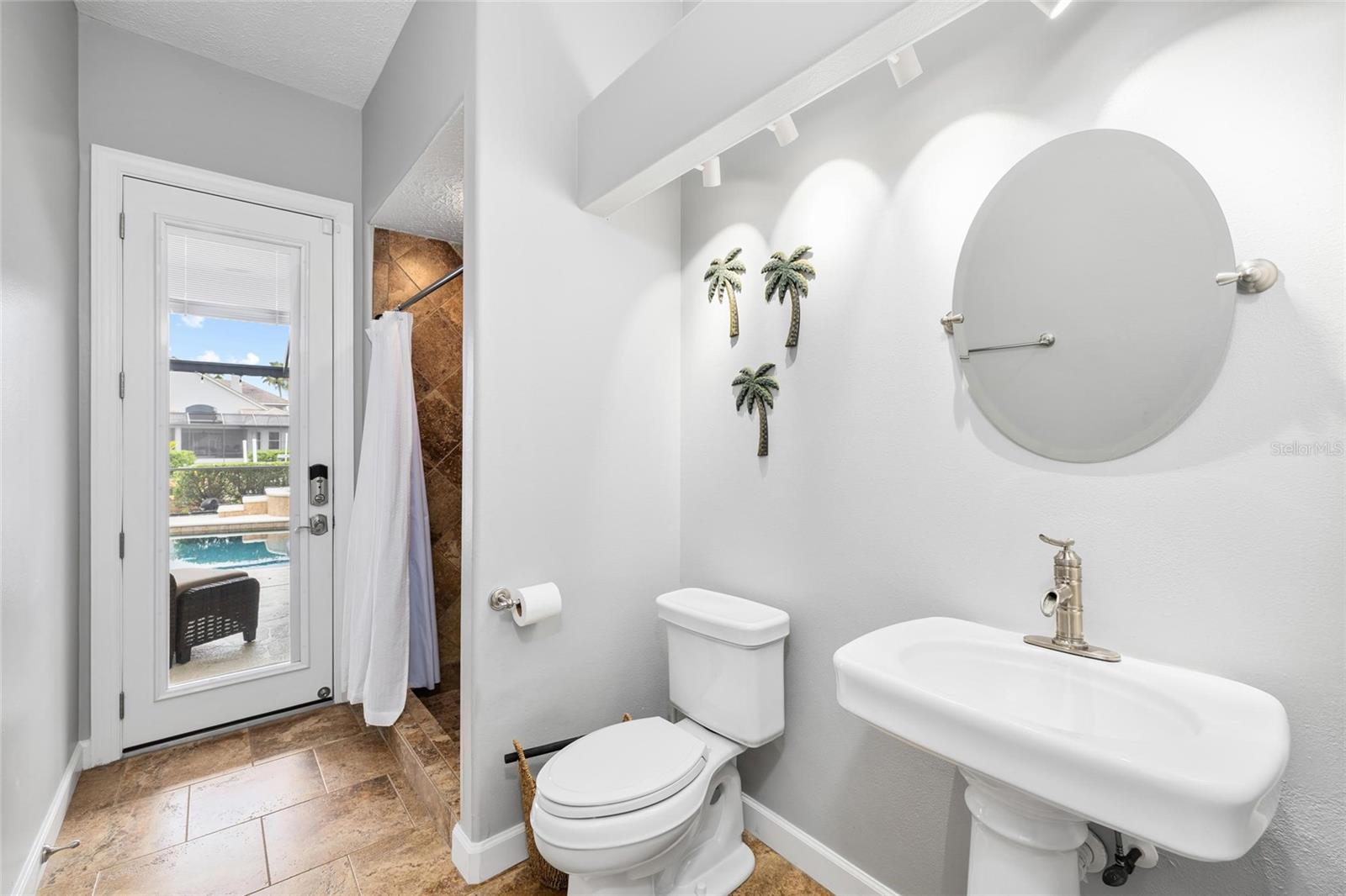 Full Pool Bath Across from Office