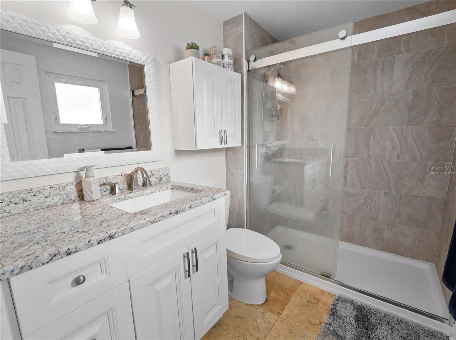 Virtually Staged Primary Bathroom