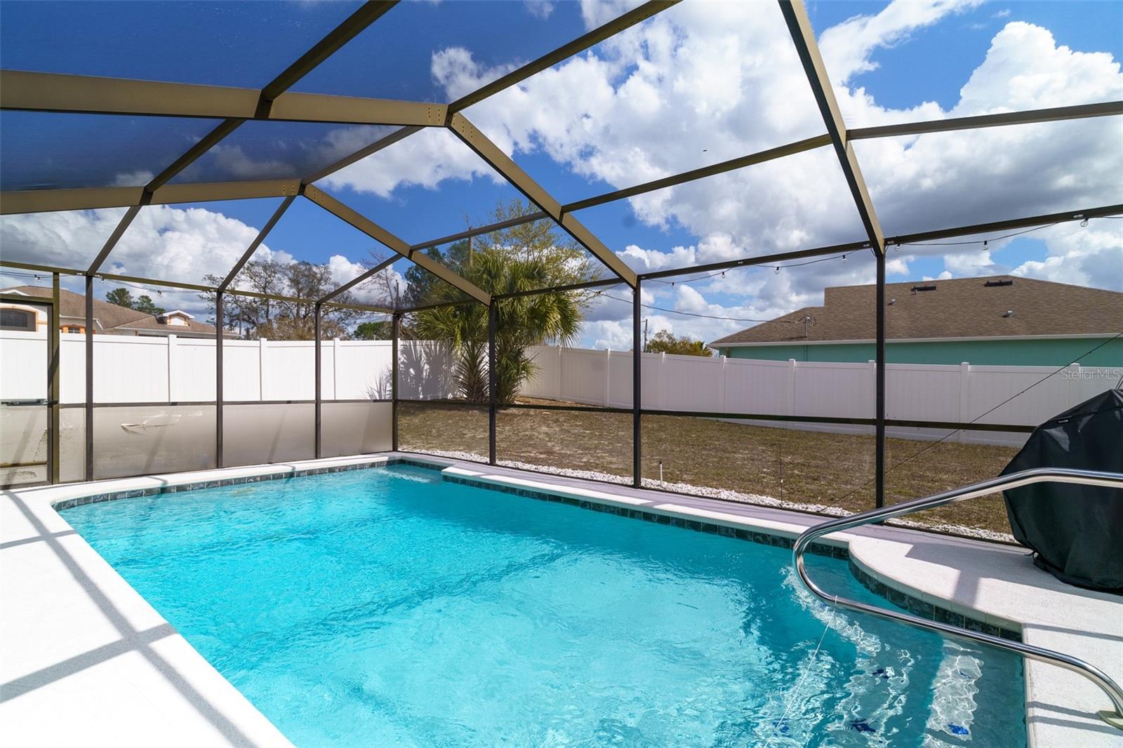 large fenced in private yard