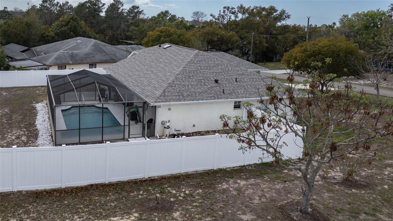 new fence, corner lot, big pool, new roof