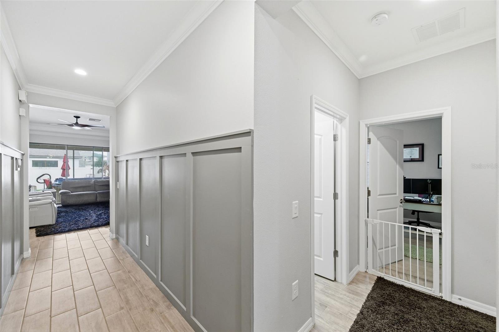 front entrance hallway with waynscot